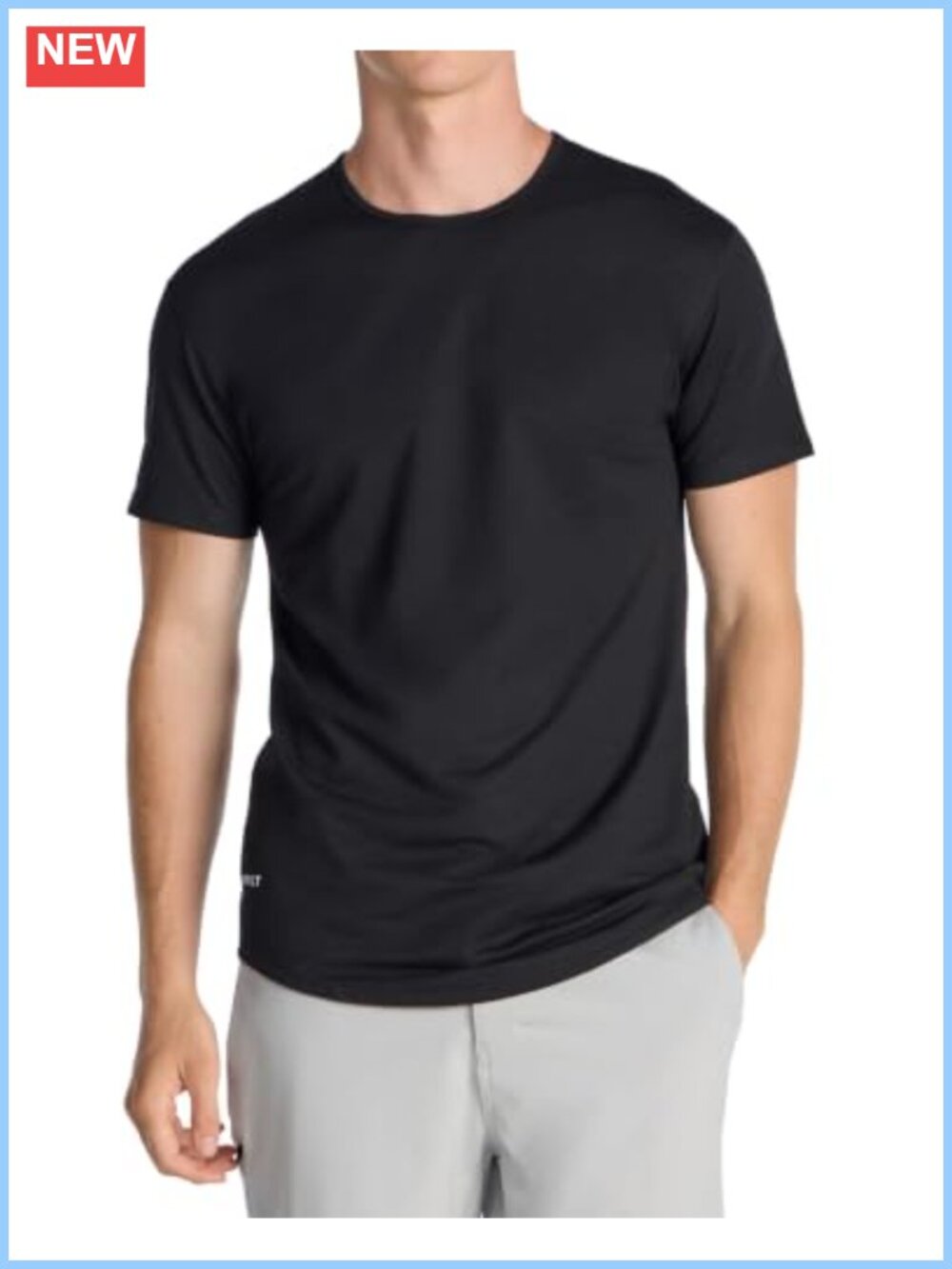 Slim Fit Drop-Cut Tee for Men, Wrinkle Resistant Stretch Shirt
